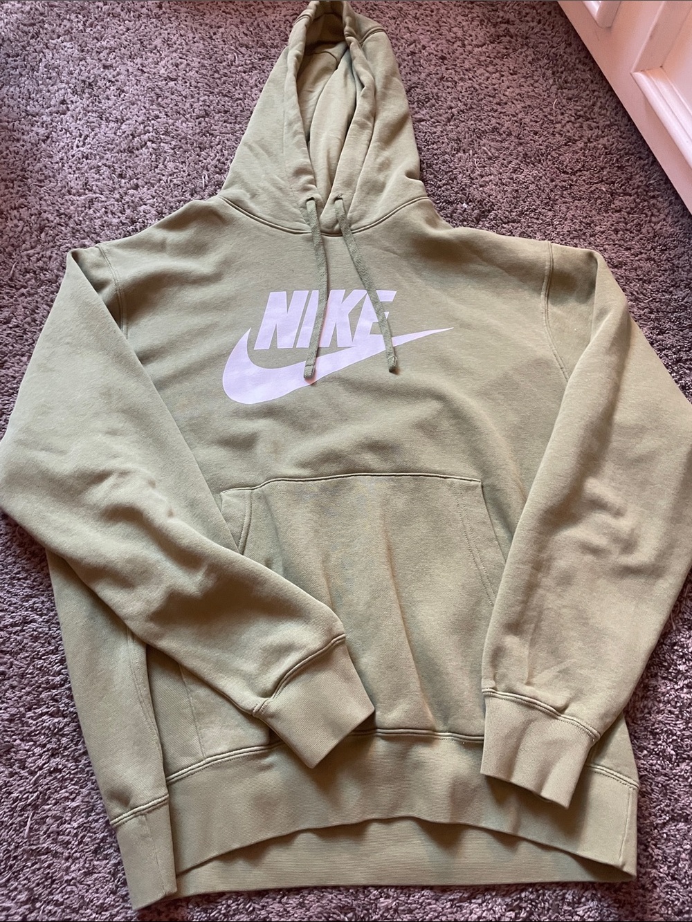 Nike Light Olive Green Logo Hoodie